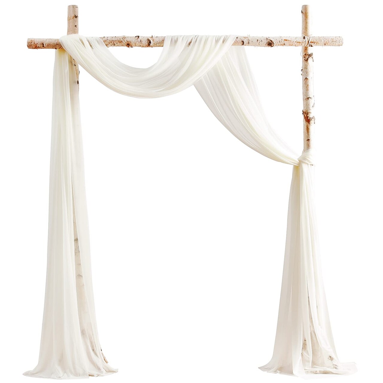 Wedding Arch Draping Fabric 2 Panels 20Ft Ivory Chiffon Fabric Drapes Arbor Drapery Wedding Ceremony Reception Swag Decorations
